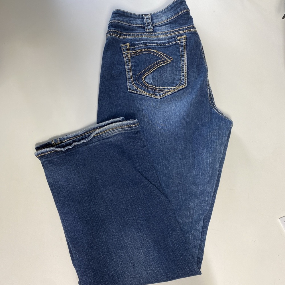 Boot Cut Medium Wash Silver Jeans Womens Frances Cotton Blend 18 Blue‎